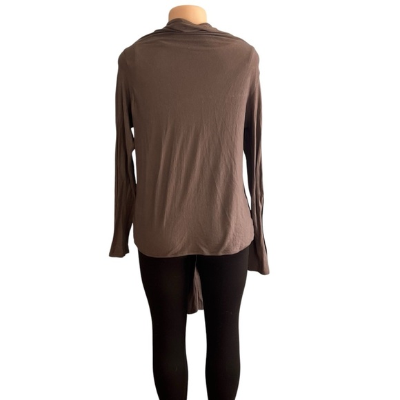 Sundance Brown Long Open-Front Cardigan Sweater Lightweight - Picture 6 of 10